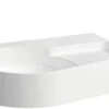 LAUFEN Val Aufsatzwaschtisch H8162884001421 53x40cm, Wandmontiert, Unterseite Geschliffen, Ohne Überlauf, Ohne Hahnloch, Weiß LCC