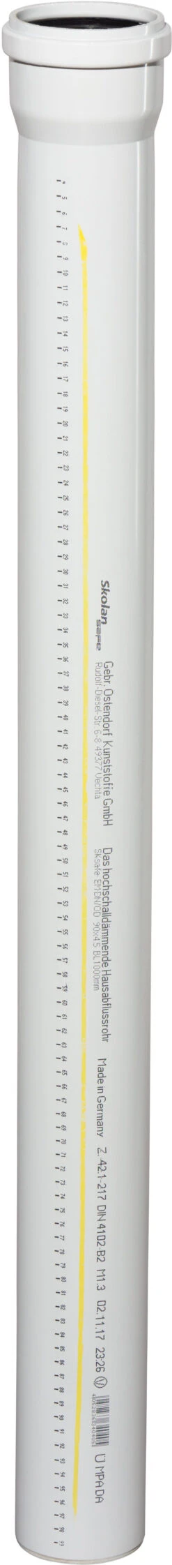 Ostendorf SKOLAN Safe SKOLANsafe-Rohr 334040 DN/OD 90, 1000 Mm, Mit Muffe