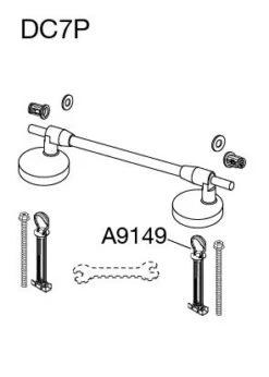 Pressalit Spezial-Scharnier DC7P999 Edelstahl, Für WC-Sitz Projecta D, Universal, Montage Von Oben
