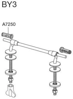 Pressalit Spezialscharnier BY3999 Edelstahl, Für WC-Sitz Projecta, Fest, Montage Von Unten
