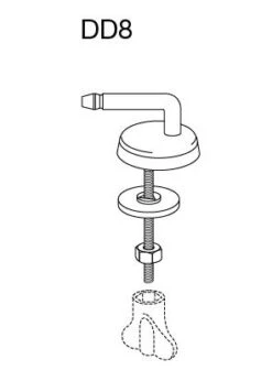Pressalit Universalscharnier DD8999 Montage Von Unten, Für WC-Sitz Pressalit Code, Standard
