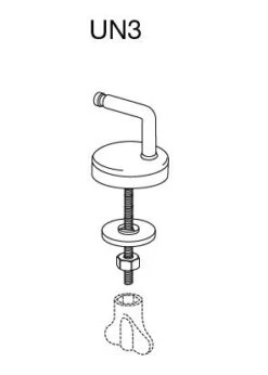 Pressalit Univertikalscharnier UN3P999 Edelstahl, Montage Von Unten