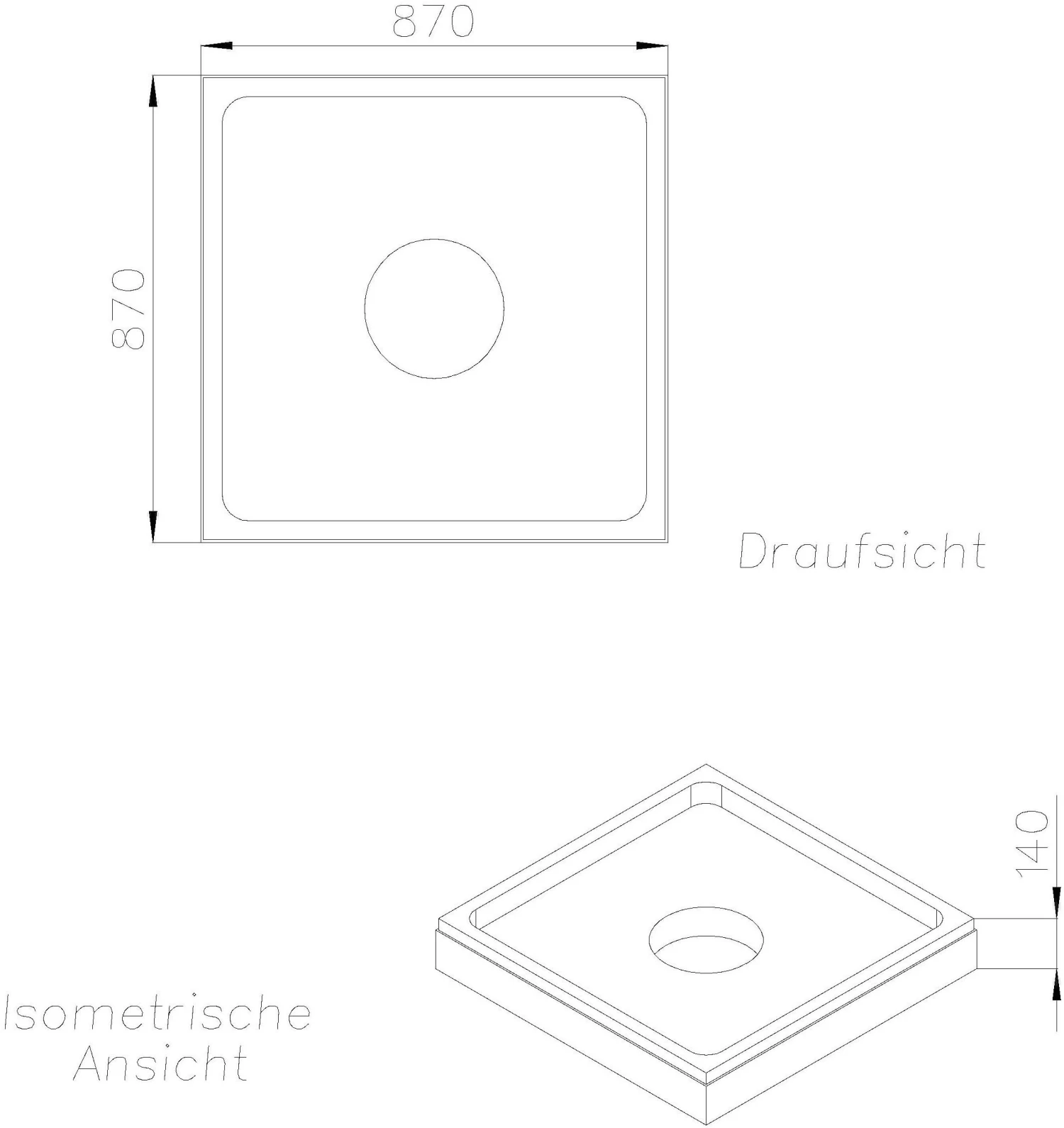 Schedel Duravit PuraVida Duschwannenträger SD22947 90x90cm, Höhe 14cm 2 Schedel Duravit PuraVida Duschwannenträger SD22947 90x90cm, Höhe 14cm – Bild 2