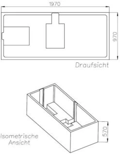 Schedel Duravit XL Starck Wannenträger SW17108 200x100cm, Höhe 57cm -VIEGA Verkäufe Schedel Duravit XL Starck Wannentraeger SW17108 200x100cm Hoehe 57cm 1