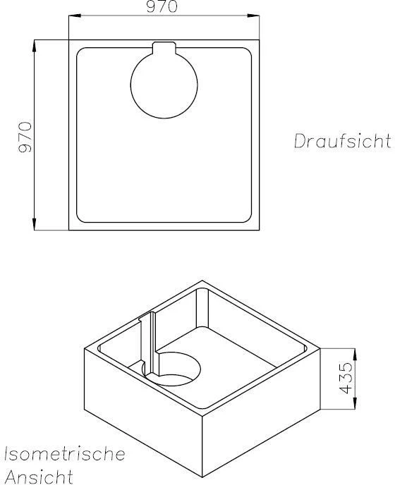 Schedel Duschwannenträger SD21095 100x100x28cm, Höhe 43,5cm 2 Schedel Duschwannenträger SD21095 100x100x28cm, Höhe 43,5cm – Bild 2