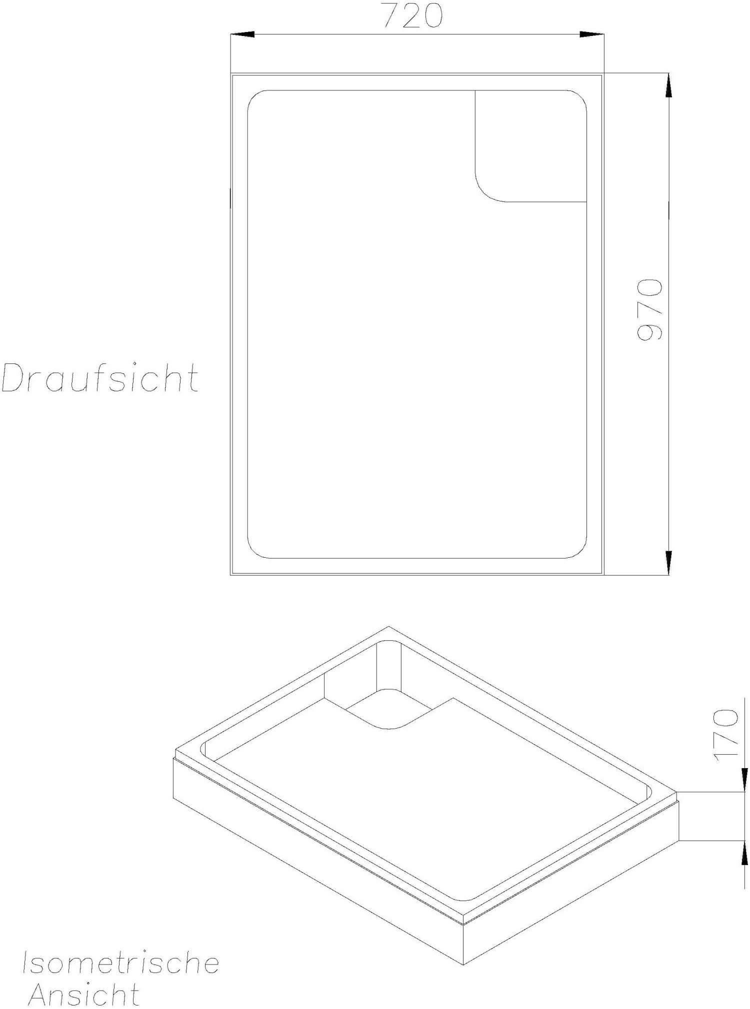 Schedel Duschwannenträger SD21824 75x100x6,5cm, Höhe 17cm 2 Schedel Duschwannenträger SD21824 75x100x6,5cm, Höhe 17cm – Bild 2