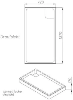 Schedel Duschwannenträger SD24001 75x140x6,5cm, Höhe 17cm -VIEGA Verkäufe Schedel Duschwannentraeger SD24001 75x140x65cm Hoehe 17cm 1