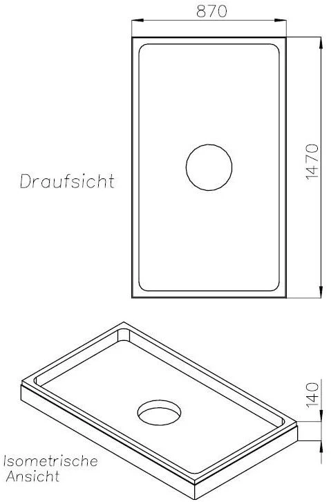 Schedel Duschwannenträger SD24086 90x150x2,3cm, Höhe 14cm 2 Schedel Duschwannenträger SD24086 90x150x2,3cm, Höhe 14cm – Bild 2