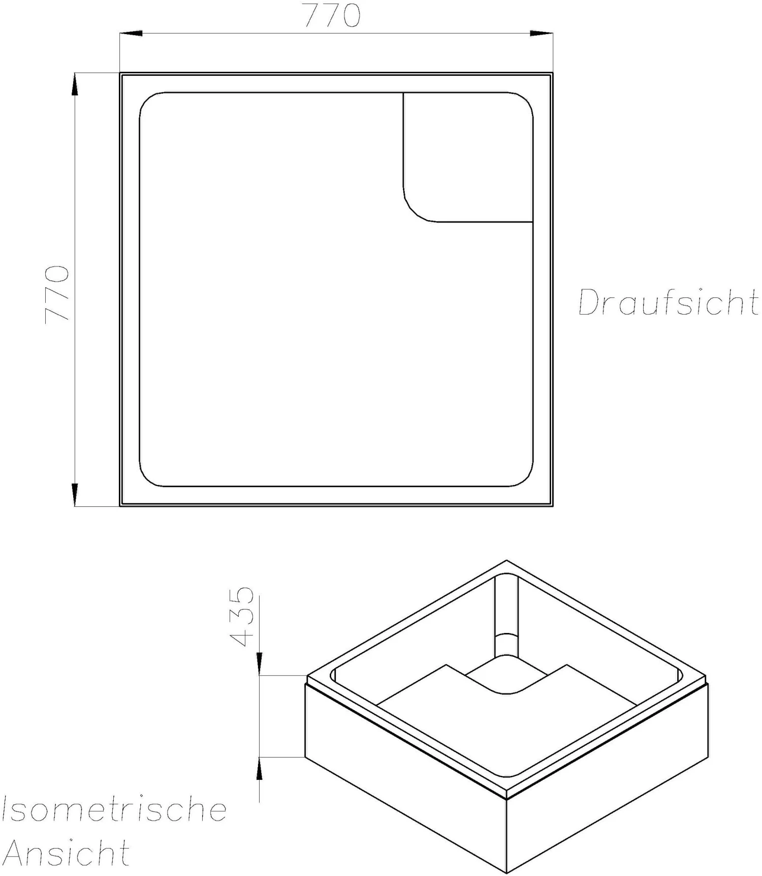 Schedel Kaldewei Sanidusch Duschwannenträger SD20020 80x80x25cm, Höhe 43,5cm 2 Schedel Kaldewei Sanidusch Duschwannenträger SD20020 80x80x25cm, Höhe 43,5cm – Bild 2