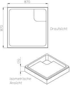 Schedel Keremag Renova Duschwannenträger SD20187 90x90x6cm, Höhe 17cm -VIEGA Verkäufe Schedel Keremag Renova Duschwannentraeger SD20187 90x90x6cm Hoehe 17cm 1