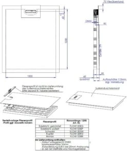 Schedel Line Flow Duschelement LI2KF901012 100 X 120 Cm, Einseitiges Gefälle -VIEGA Verkäufe Schedel Line Flow Duschelement LI2KF901012 100 x 120 cm einseitiges Gefaelle 1