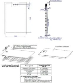 Schedel Line Flow Duschelement LI2KF901015 100 X 150 Cm, Einseitiges Gefälle -VIEGA Verkäufe Schedel Line Flow Duschelement LI2KF901015 100 x 150 cm einseitiges Gefaelle 1