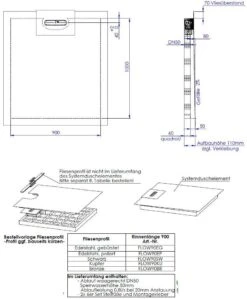 Schedel Line Flow Duschelement LI2KF909010 90 X 100 Cm, Einseitiges Gefälle -VIEGA Verkäufe Schedel Line Flow Duschelement LI2KF909010 90 x 100 cm einseitiges Gefaelle 1