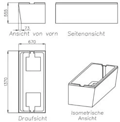 Schedel MULTISTAR SuPERIO UNO Wannenträger SW10031 140x70mm, Höhe 55,5cm, 1 Gerade, 1 Schräge Seite -VIEGA Verkäufe Schedel MULTISTAR SuPERIO UNO Wannentraeger SW10031 140x70mm Hoehe 555cm 1 gerade 1 schraege Seite 1