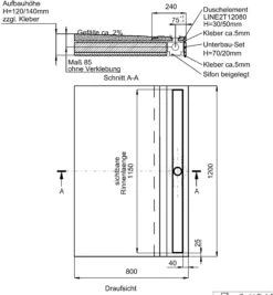 Schedel Multistar-line Tece Duschelement LINE2T12080 120 X 80 Cm, 2-tlg., Einseitiges Gefälle -VIEGA Verkäufe Schedel Multistar line tece Duschelement LINE2T12080 120 x 80 cm 2 tlg. einseitiges Gefaelle 1