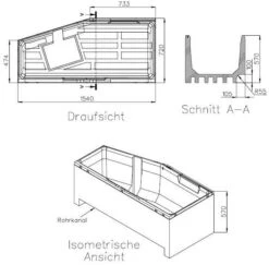Schedel Wannenträger SW11157 830, 157x750cm, Rechts, Höhe 57cm -VIEGA Verkäufe Schedel Wannentraeger SW11157 830 157x750cm rechts Hoehe 57cm 1