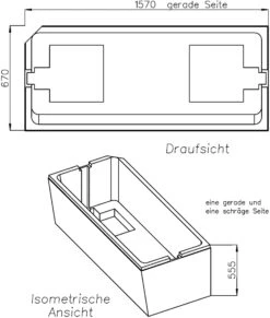 Schedel Wannenträger SW11182 160x70cm, Kopfende Links, Fußende Rechts, Höhe 55,5cm -VIEGA Verkäufe Schedel Wannentraeger SW11182 160x70cm Kopfende links Fussende rechts Hoehe 555cm 1