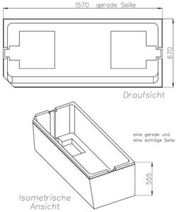Schedel Wannenträger SW11184 160x70cm, Kopfende Rechts, Fußende Links, Höhe 55,5cm -VIEGA Verkäufe Schedel Wannentraeger SW11184 160x70cm Kopfende rechts Fussende links Hoehe 555cm 1