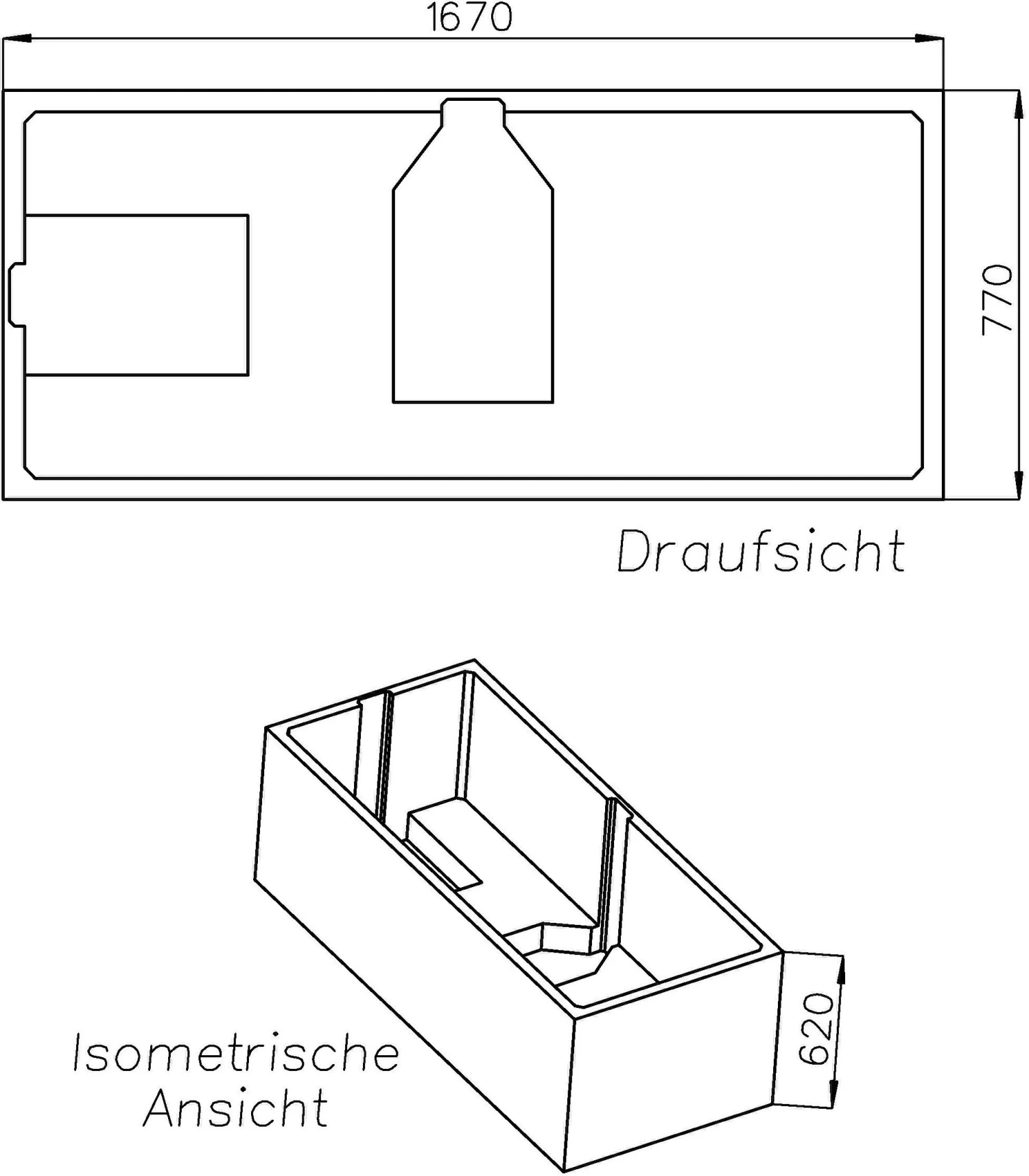 Schedel Wannenträger SW14766 170x80cm, Höhe 60cm 2 Schedel Wannenträger SW14766 170x80cm, Höhe 60cm – Bild 2