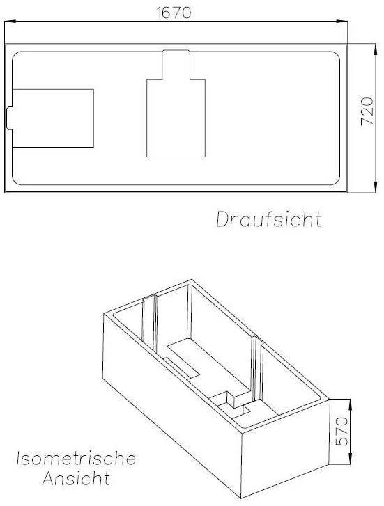 Schedel Wannenträger SW16045 170x75cm, Höhe 57cm 2 Schedel Wannenträger SW16045 170x75cm, Höhe 57cm – Bild 2