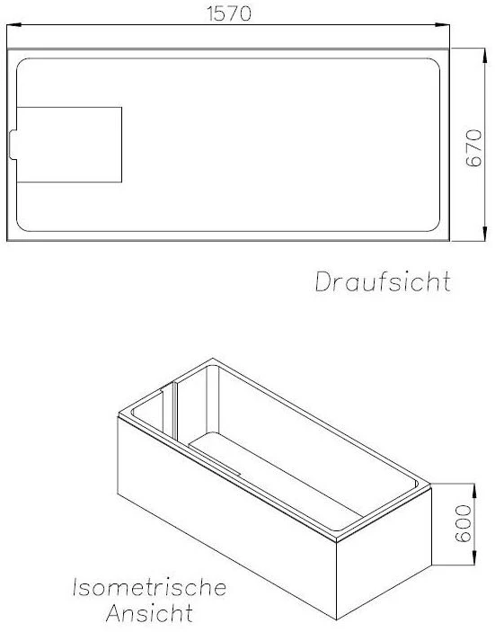 Schedel XL Hoesch Regatta Wannenträger SW12545 160x70cm, Höhe 60cm 2 Schedel XL Hoesch Regatta Wannenträger SW12545 160x70cm, Höhe 60cm – Bild 2