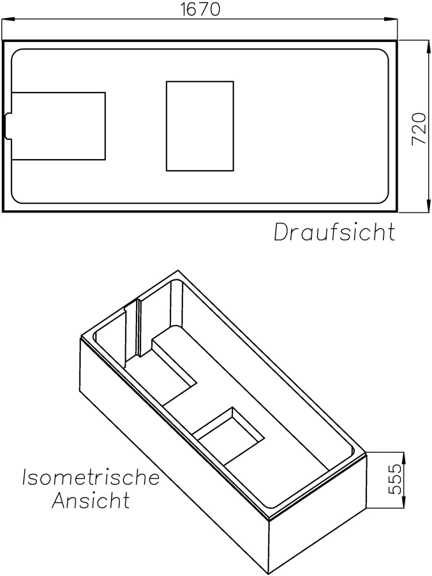 Schedel XL Villeroy & Boch Libra Wannenträger SW12154 170x75cm, Höhe 55,5cm 2 Schedel XL Villeroy & Boch Libra Wannenträger SW12154 170x75cm, Höhe 55,5cm – Bild 2
