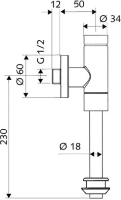 Schell Druckspüler Schellomat Basic SV 024770699 Mit Absperrventil, DN 15, Chrom, Für Urinal -VIEGA Verkäufe Schell Druckspueler Schellomat Basic SV 024770699 mit Absperrventil DN 15 chrom fuer Urinal 5