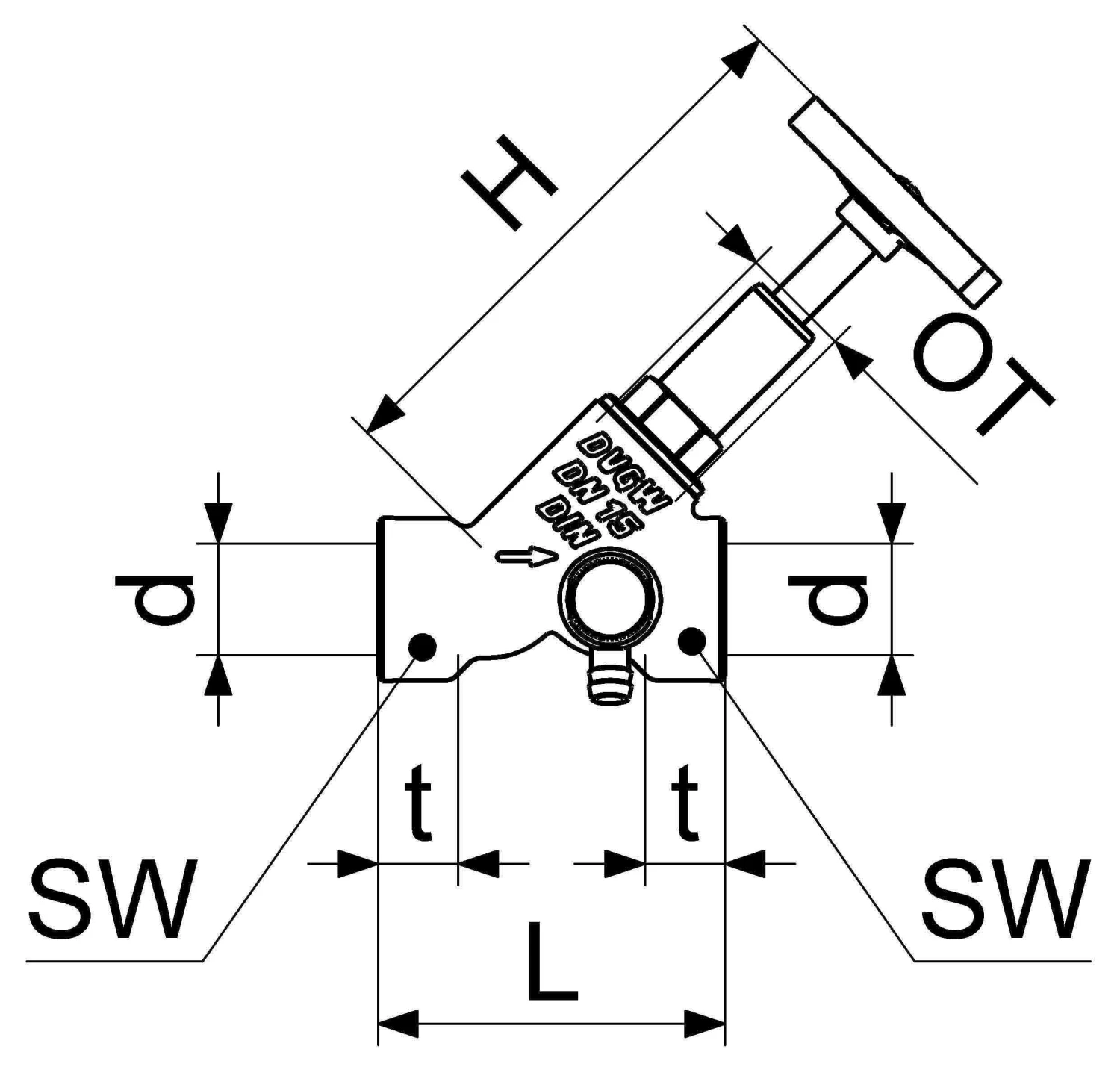 Schlösser Freistromventil 0015101500001 DN 15, Rp 1/2, Mit Entleerung, Steigende Spindel 2 Schlösser Freistromventil 0015101500001 DN 15, Rp 1/2, Mit Entleerung, Steigende Spindel – Bild 2