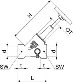 Schlösser Freistromventil 0015102500001 DN 25, Rp 1, Mit Entleerung, Steigende Spindel -VIEGA Verkäufe Schloesser Freistromventil 0015102500001 DN 25 Rp 1 mit Entleerung steigende Spindel 1