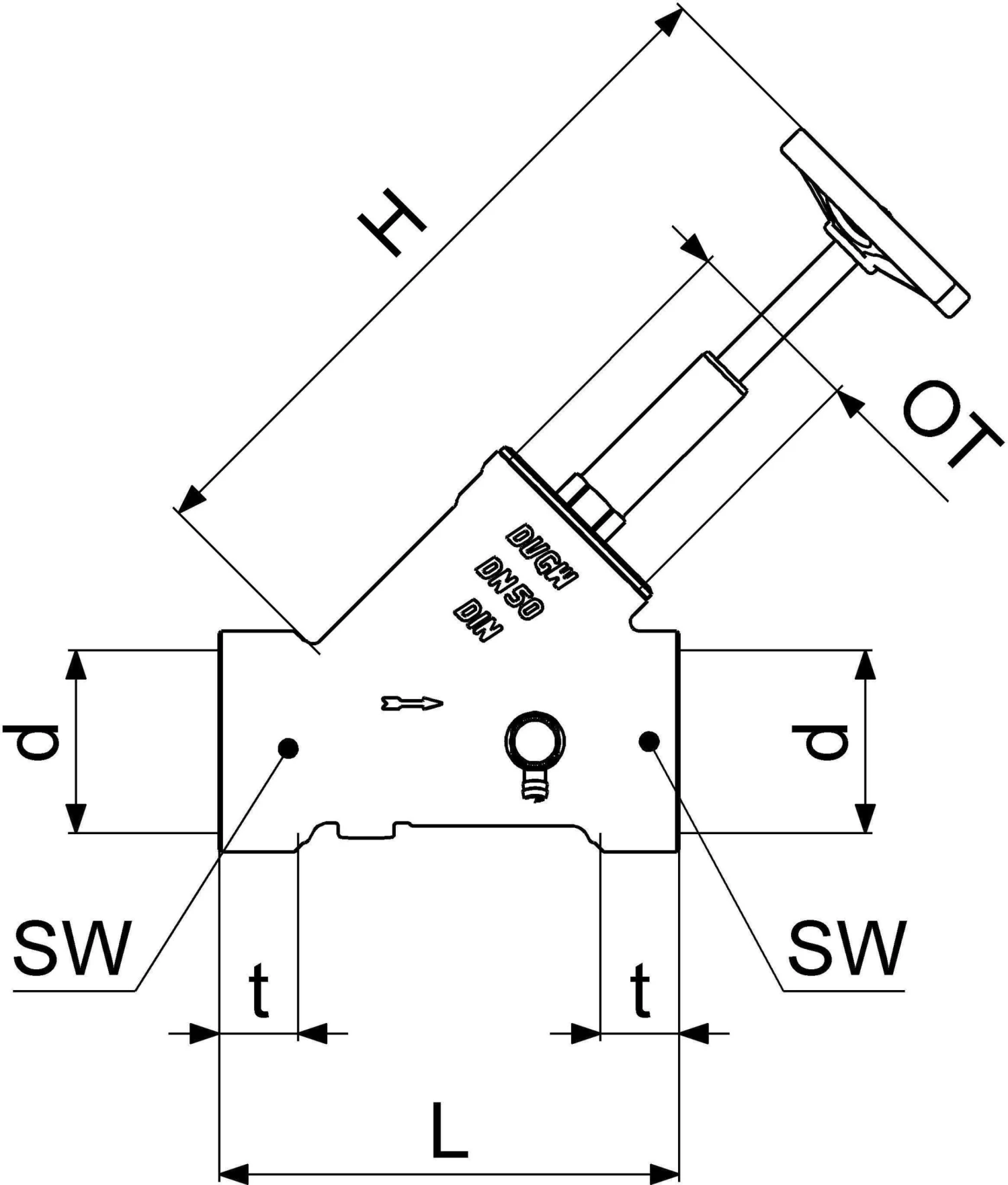 Schlösser Freistromventil 0015105000001 DN 50, G 2, Mit Entleerung, Steigende Spindel 2 Schlösser Freistromventil 0015105000001 DN 50, G 2, Mit Entleerung, Steigende Spindel – Bild 2