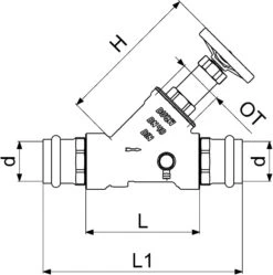 Schlösser Freistromventil 0015384200001 DN 40, 42mm, IG, Mit Entleerung, Nichtsteigende Spindel -VIEGA Verkäufe Schloesser Freistromventil 0015384200001 DN 40 42mm IG mit Entleerung nichtsteigende Spindel 1