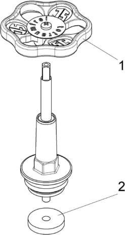 Schlösser Freistromventil-Oberteil 0018162500001 DN 25, G 1, Messing, Steigende Spindel -VIEGA Verkäufe Schloesser Freistromventil Oberteil 0018162500001 DN 25 G 1 Messing steigende Spindel 2