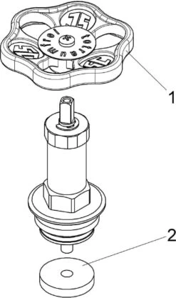 Schlösser Freistromventil-Oberteil 0018183200001 DN 32, G 1 1/4, Messing, Nichtsteigende Spindel -VIEGA Verkäufe Schloesser Freistromventil Oberteil 0018183200001 DN 32 G 1 1 4 Messing nichtsteigende Spindel 2