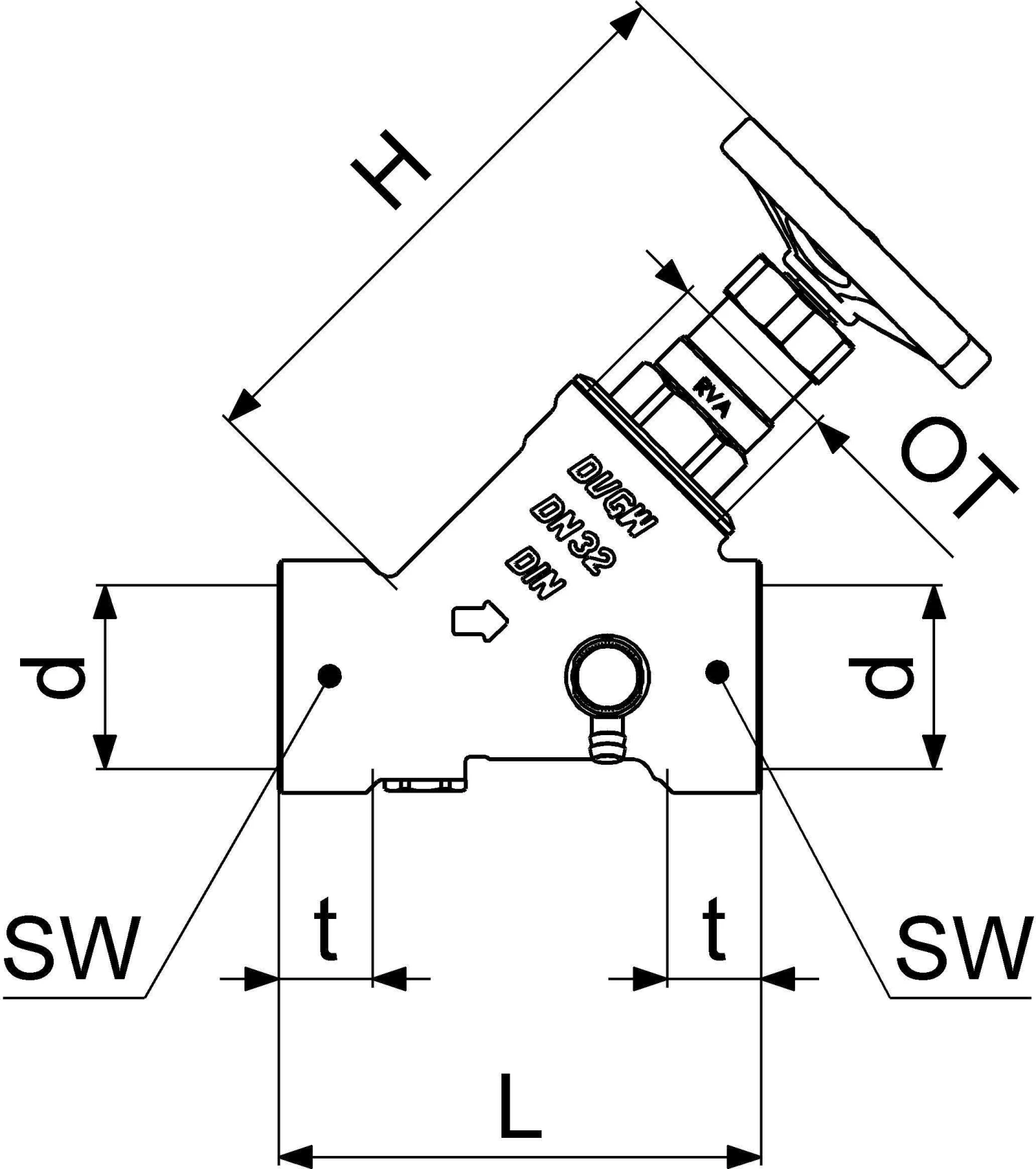 Schlösser KFR-Ventil 0016303200001 DN 32, G 1 1/4, Mit Entleerung, Nichtsteigende Spindel 2 Schlösser KFR-Ventil 0016303200001 DN 32, G 1 1/4, Mit Entleerung, Nichtsteigende Spindel – Bild 2