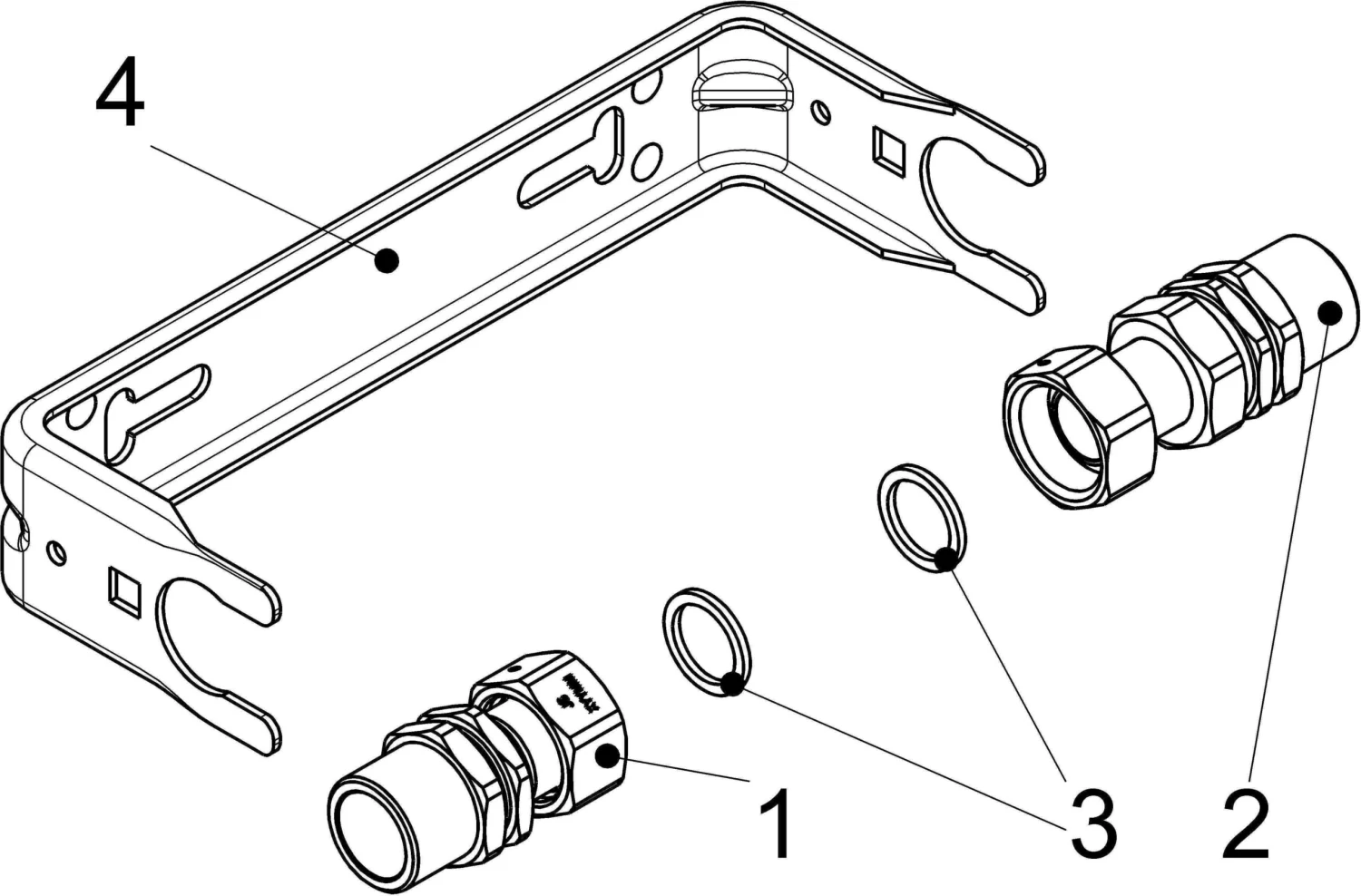Schlösser Wasserzähler-Bügel 0022503000001 1" Qn 6, Starr, Waagerecht, Edelstahl, Verschraubungen 3 Schlösser Wasserzähler-Bügel 0022503000001 1" Qn 6, Starr, Waagerecht, Edelstahl, Verschraubungen – Bild 3