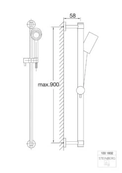 Steinberg Serie 100 Brausegarnitur 1001602 Chrom, Stange 90 Cm, Variable Befestigung -VIEGA Verkäufe Steinberg Serie 100 Brausegarnitur 1001602 chrom Stange 90 cm variable Befestigung 4