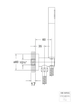 Steinberg Serie 100 Handbrausegarnitur 1001670S Mit Wandanschlussbogen Und Brauseschlauch 1500mm, Matt Black -VIEGA Verkäufe Steinberg Serie 100 Handbrausegarnitur 1001670S mit Wandanschlussbogen und Brauseschlauch 1500mm Matt Black 8
