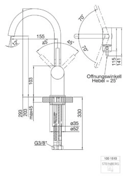 Steinberg Serie 100 Waschtisch Armatur 1001510 Chrom, Schwenkbarer Auslauf, Ohne Ablaufgarnitur -VIEGA Verkäufe Steinberg Serie 100 Waschtisch Armatur 1001510 chrom schwenkbarer Auslauf ohne Ablaufgarnitur 6