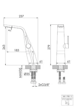 Steinberg Serie 260 Waschtischarmatur 26017001S Ausladung 183mm, Matt Black, Ohne Ablaufgarnitur -VIEGA Verkäufe Steinberg Serie 260 Waschtischarmatur 26017001S Ausladung 183mm matt black ohne Ablaufgarnitur 3