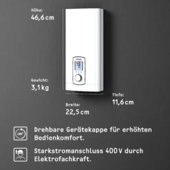 Stiebel Eltron Komfort-Durchlauferhitzer 234468 DHE Connect 27 KW, Weiss, Vollelektronisch, 400 V -VIEGA Verkäufe Stiebel Eltron Komfort Durchlauferhitzer 234468 DHE Connect 27 kW weiss vollelektronisch 400 V 4