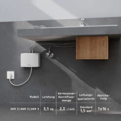 Stiebel Eltron Mini-Durchlauferhitzer 185411 DNM 3, 3,5 KW, 230 V, Weiss -VIEGA Verkäufe Stiebel Eltron Mini Durchlauferhitzer 185411 DNM 3 35 kW 230 V weiss 2