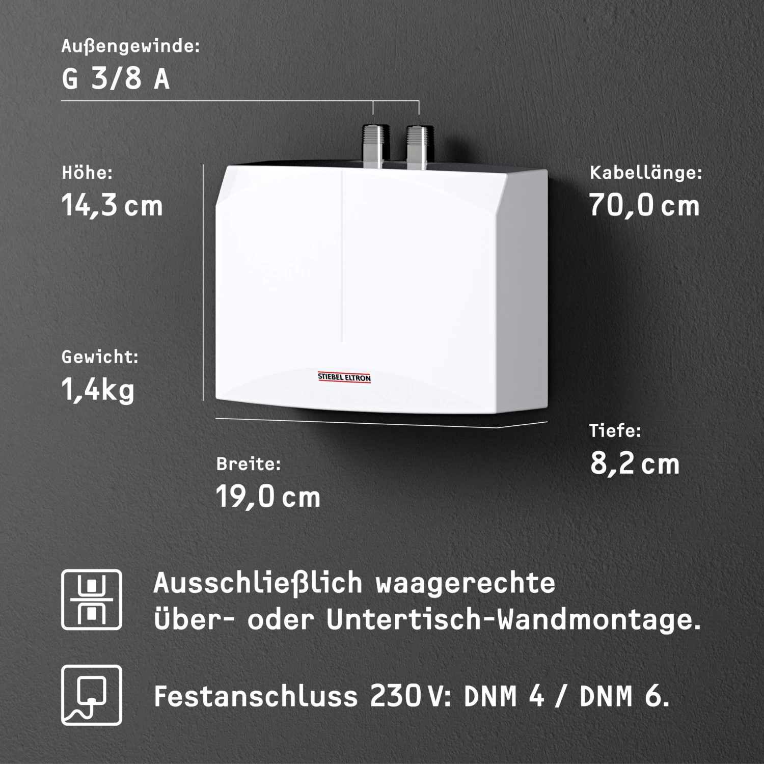 Stiebel Eltron Mini-Durchlauferhitzer 185418 DNM 6, 5,7 KW, 230 V, Weiss 5 Stiebel Eltron Mini-Durchlauferhitzer 185418 DNM 6, 5,7 KW, 230 V, Weiss – Bild 5