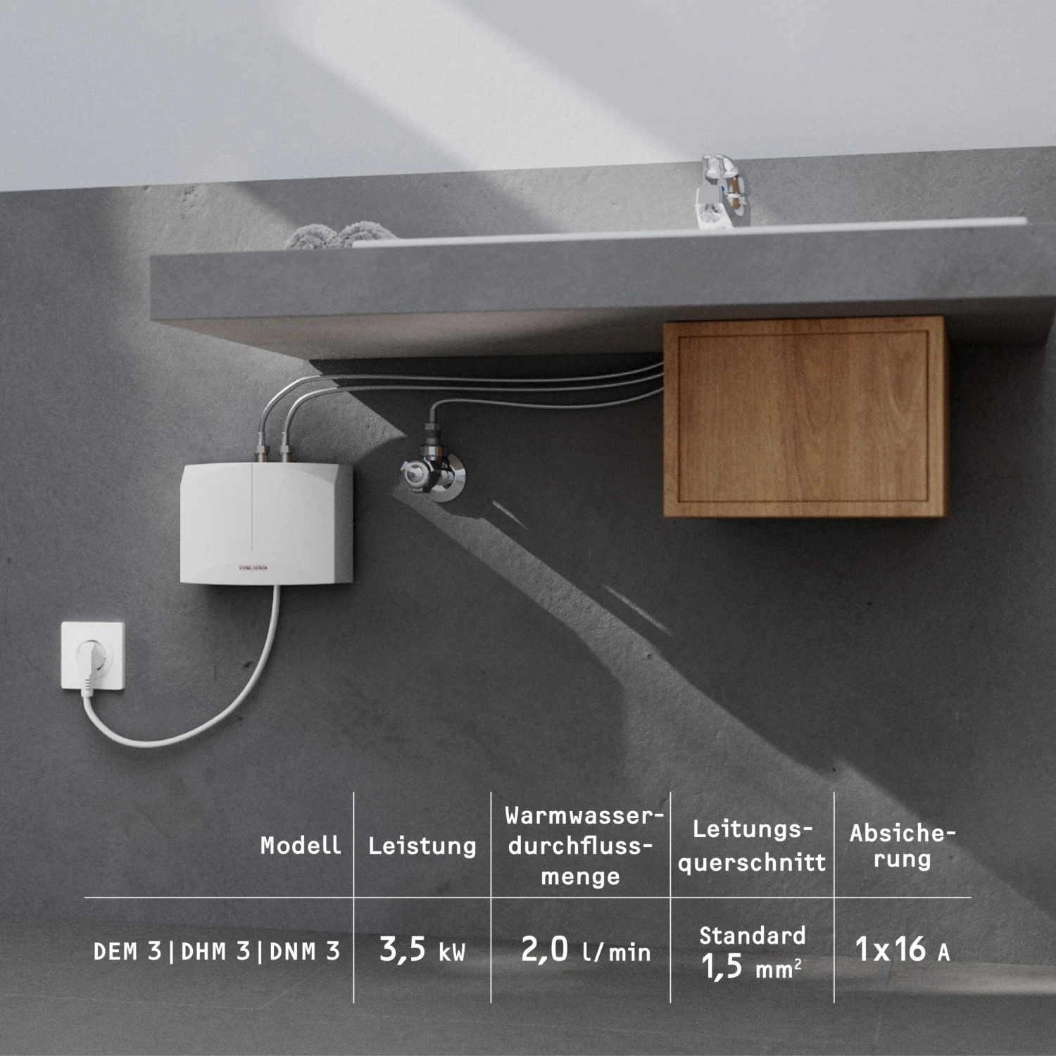 Stiebel Eltron Mini Durchlauferhitzer 220813 DHM 3, 3,5 KW, Druckfest, 230 V, Weiss 4 Stiebel Eltron Mini Durchlauferhitzer 220813 DHM 3, 3,5 KW, Druckfest, 230 V, Weiss – Bild 4
