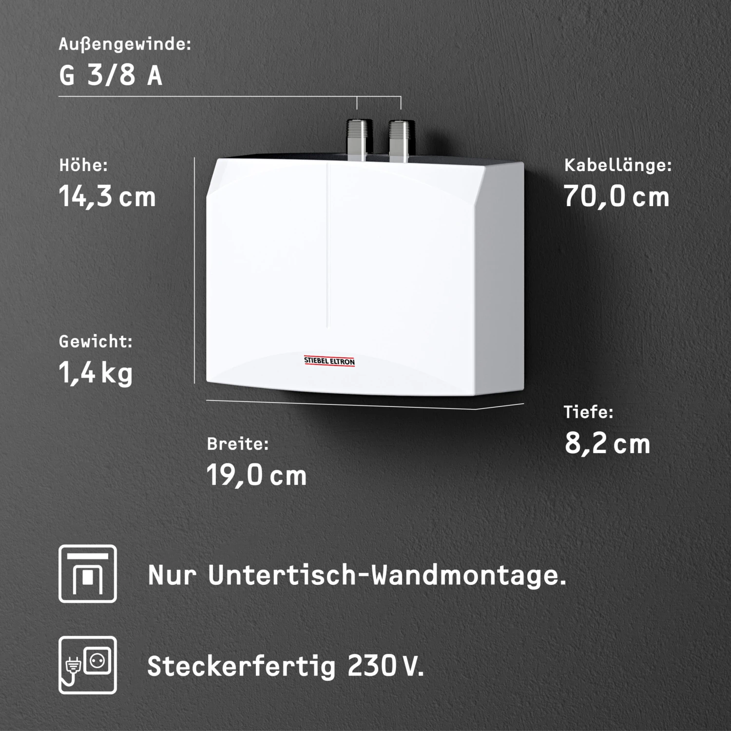 Stiebel Eltron Mini Durchlauferhitzer 220813 DHM 3, 3,5 KW, Druckfest, 230 V, Weiss 7 Stiebel Eltron Mini Durchlauferhitzer 220813 DHM 3, 3,5 KW, Druckfest, 230 V, Weiss – Bild 7
