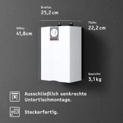 Stiebel Eltron UFP 5 T Untertischgerät 222175 Offen, 5 Liter, 2 KW, Weiss -VIEGA Verkäufe Stiebel Eltron UFP 5 t Untertischgeraet 222175 offen 5 Liter 2 kW weiss 3