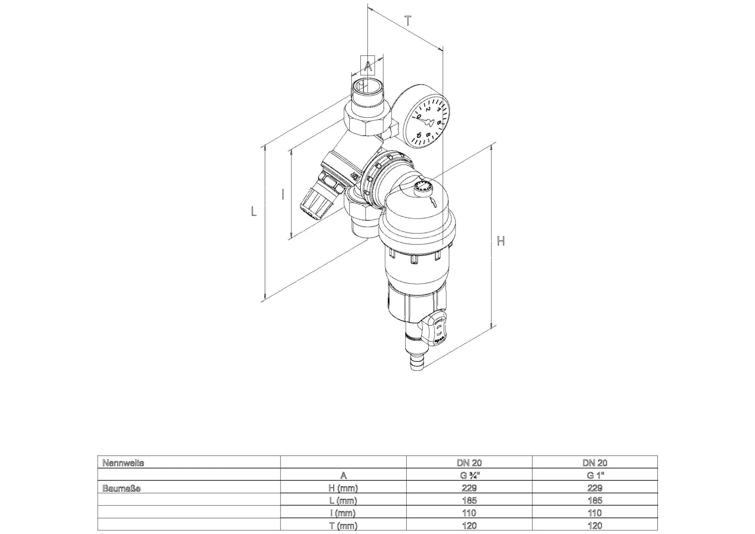 Syr - Sasserath Duo 2314 Rückspülfilter 2314.20.004 DN 20, Mit Druckminderer Und Manometer, Manuell 2 Syr - Sasserath Duo 2314 Rückspülfilter 2314.20.004 DN 20, Mit Druckminderer Und Manometer, Manuell – Bild 2