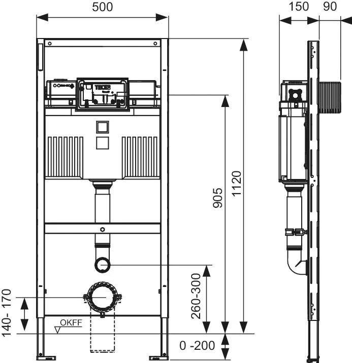 TECE TECEprofil WC-Modul 9300388 Bauhöhe 1120 Mm, Mit Spülkasten, Betätigung Vorn/oben 2 TECE TECEprofil WC-Modul 9300388 Bauhöhe 1120 Mm, Mit Spülkasten, Betätigung Vorn/oben – Bild 2