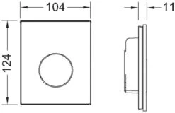 TECEloop Urinal Betätigungsplatte 9242656 Glas Schwarz, Taste Chrom Glänzend -VIEGA Verkäufe TECEloop Urinal Betaetigungsplatte 9242656 Glas schwarz Taste chrom glaenzend 1