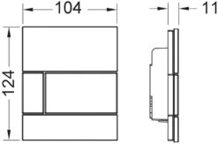 TECEsquare Urinal-Betätigungsplatte 9242801 Glas Weiß,Tastatur Edelstahl Gebürstet -VIEGA Verkäufe TECEsquare Urinal Betaetigungsplatte 9242801 Glas weissTastatur Edelstahl gebuerstet 1