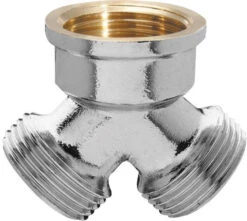 Universal Y-Stück 804034 IG 3/4 Auf 2 AG 3/4, Messing Verchromt